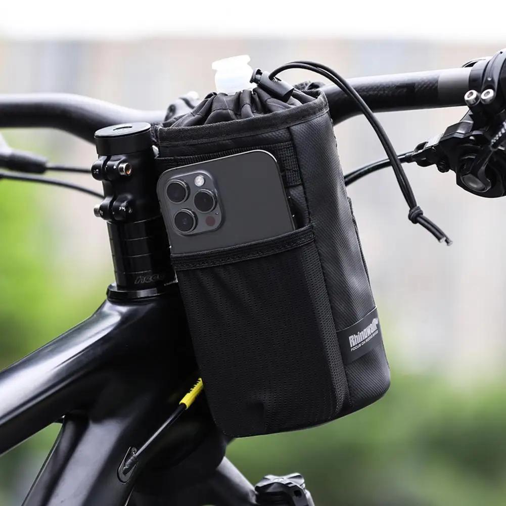 Practical Fastener Tape Design Bike Bottle Bag Large Capacity Handlebar Cup Holder Anti Scratch for Bicycle